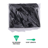 Eco-Products Recycled Plastic 6" Spoons, Case of 1000, 100% Post-Consumer Recycled Content Cutlery, Black Spoon, Heat Tolerance of 180° F, No Virgin