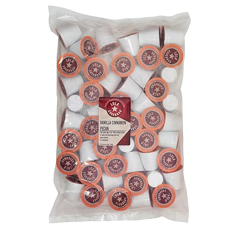 Lola Savannah Vanilla Cinnamon Pecan Caffeinated Coffee Pods Flavored Coffee in Pod Shaped Containers, 50 Count