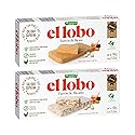 El Lobo Turron Alicante & Jijona Variety Pack, Spanish Hard & Soft Almond Nougat - Traditional Crunchy & Creamy Turrone From Spain, Gluten Free, 2