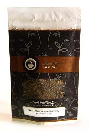 Mahamosa China Black Tea Loose Leaf (Looseleaf) - Royal Golden Yunnan Extra Fancy Supreme Long Leaf 2 oz