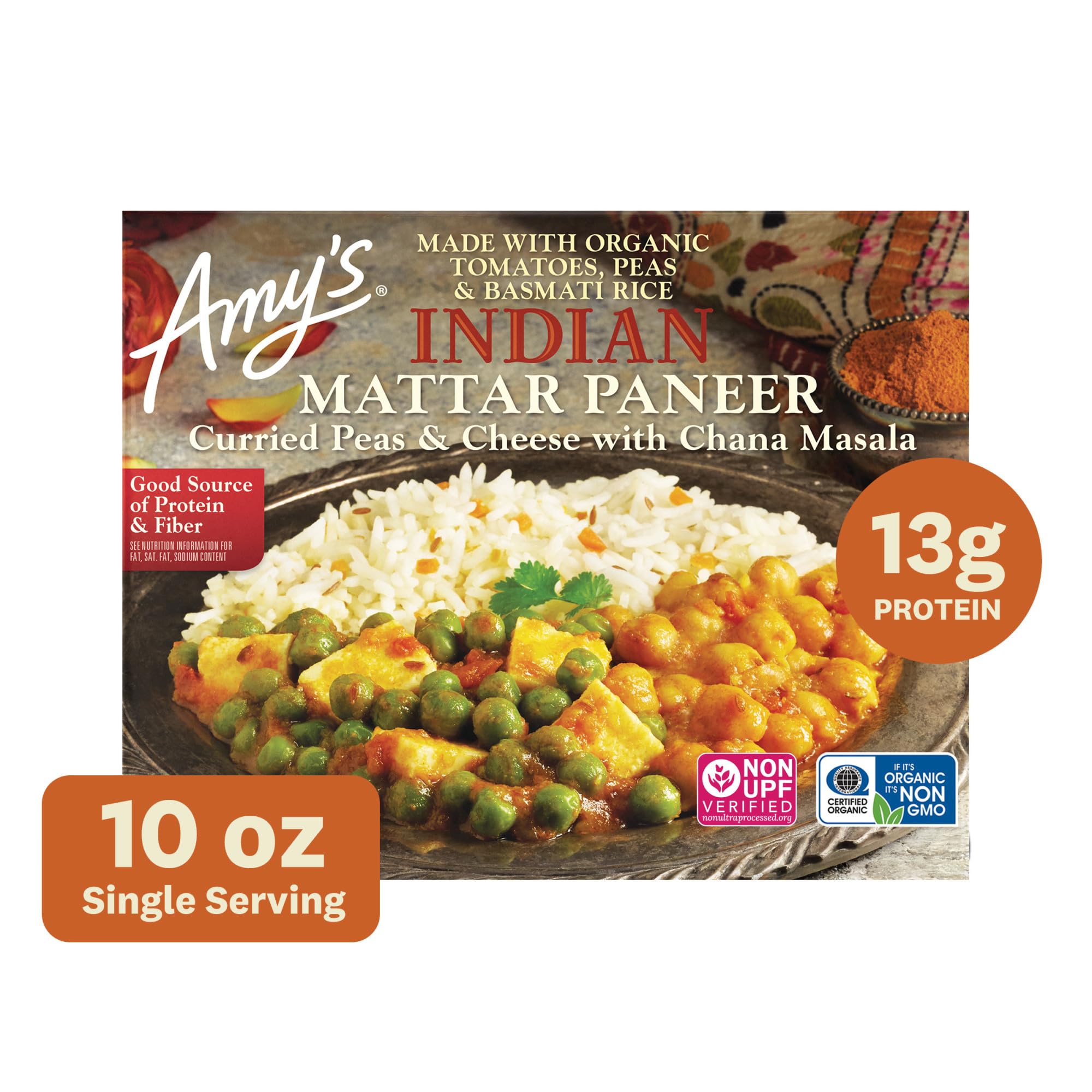 Amy's Indian Mattar Paneer Microwave Meal, 10 Oz