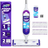 Swiffer PowerMop Mopping Kit for Floor Cleaning, Set Includes 1 Power Mop, 2 Replacement Pads, 1 Liquid Solution Refill, 2 Batteries, No Bucket Needed