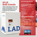 Ladera Cocoa Almond Granola - Low Sugar Chocolate Breakfast Cereal, Gluten Free & Vegan, Honest Ingredients, 20 LB