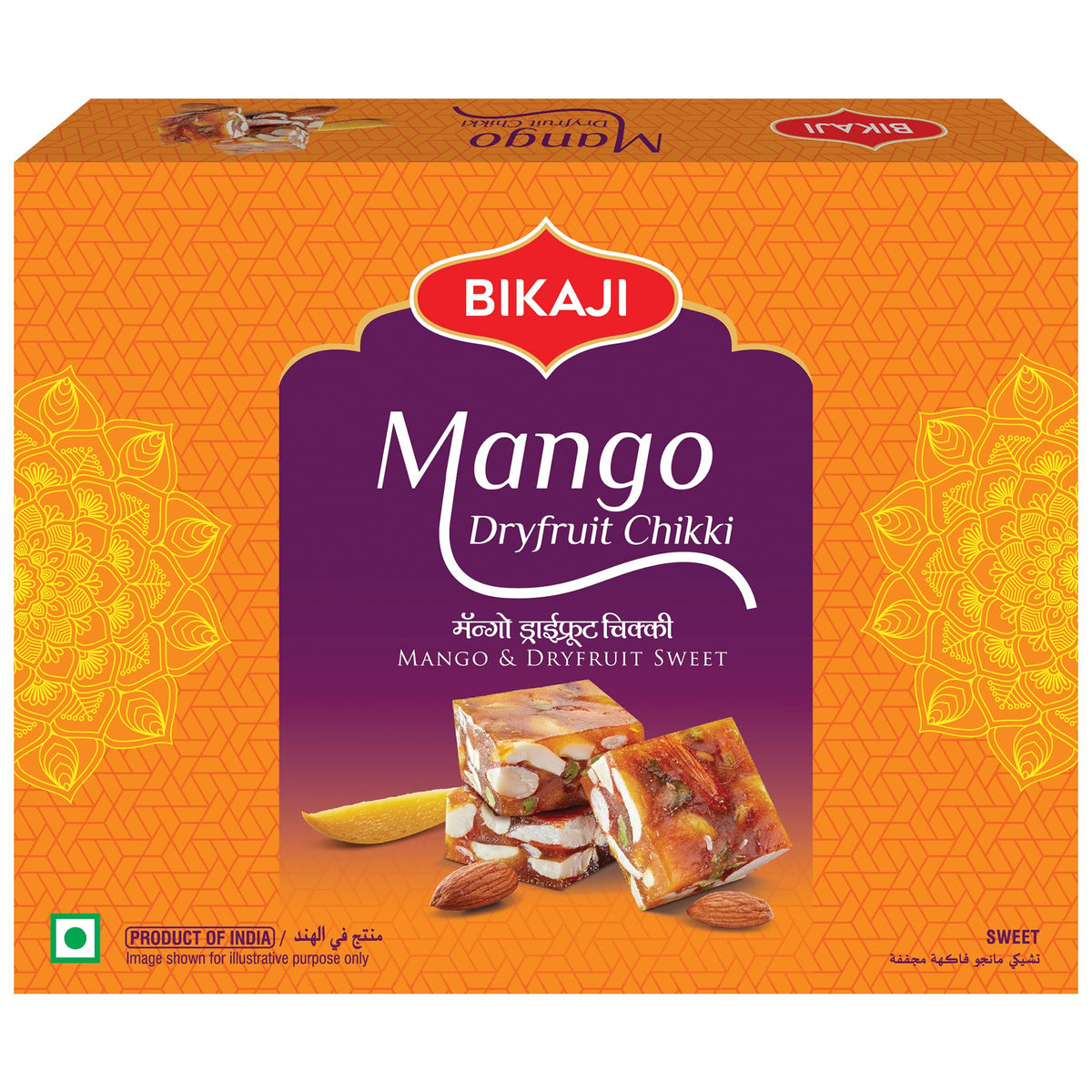 BIKAJI Mango Dryfruit Barfi 250g - Indian Sweet with Chocolate