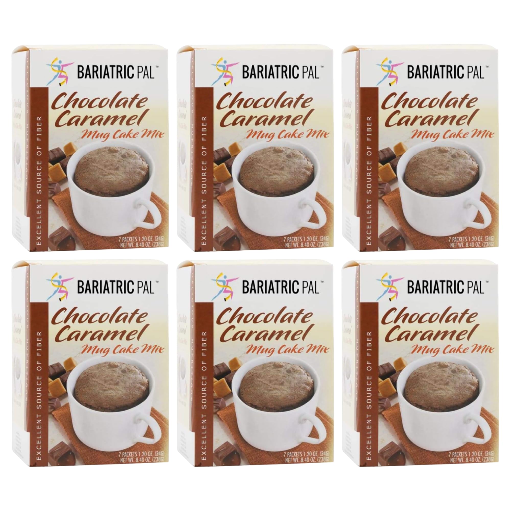 BariatricPal High Protein Mug Cake Mix - Chocolate Caramel (6-Pack)