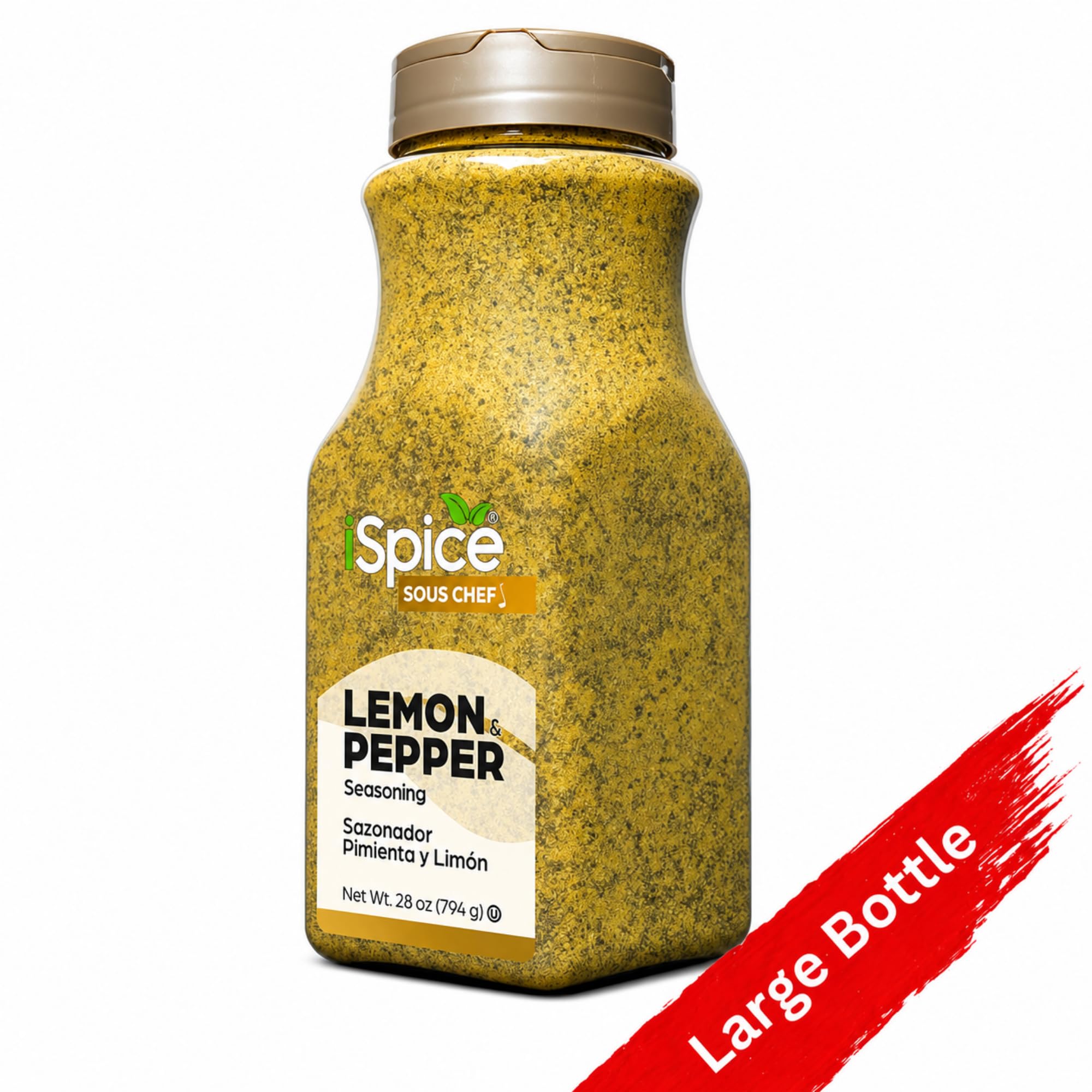 iSpice | Lemon Pepper Seasoning | 28 oz | Bulk Size | Mixed Spices & Seasonings | Kosher