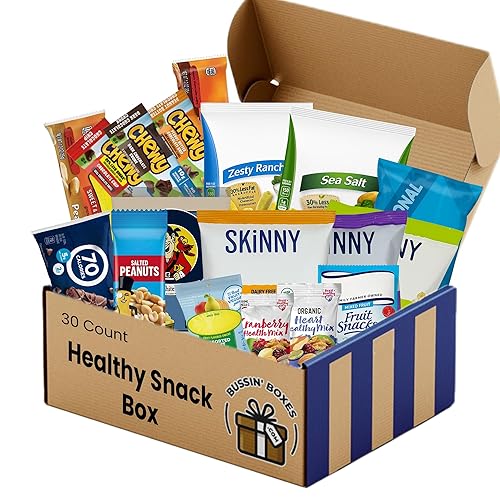 Healthy Snack Care Package - 30 Count Gift Box with Crunchy, Low Calorie, and Wholesome Snacks - Great for Office, College, and Students - Assembled