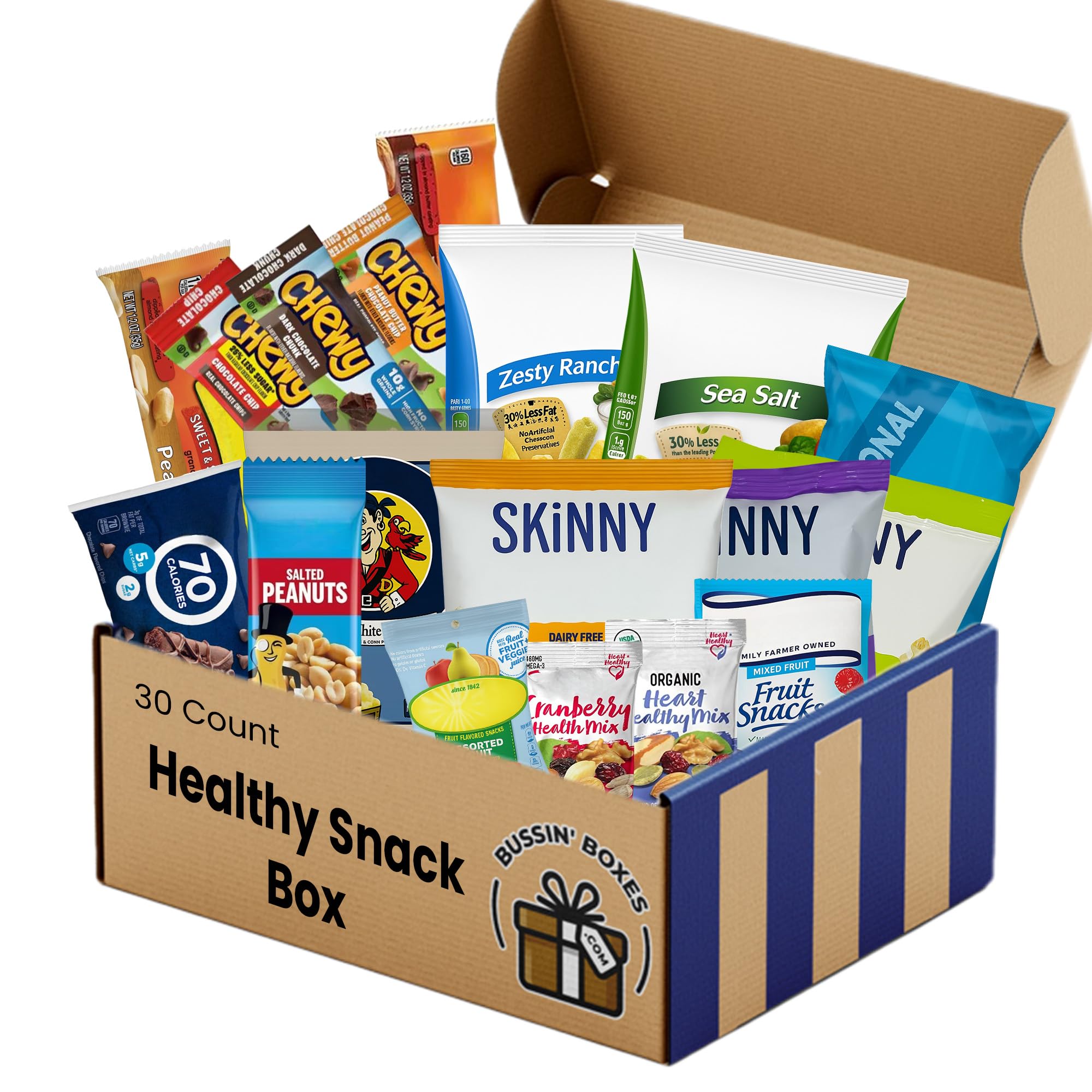 Healthy Snack Care Package - 30 Count Gift Box with Crunchy, Low Calorie, and Wholesome Snacks - Great for Office, College, and Students - Assembled