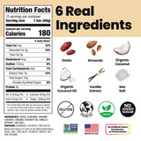 Bahamii Coconut Vanilla Date and Energy Bars, Healthy Snacks and Breakfast Bars for Kids and Adults, No Sugar Added, Gluten Free, High Fiber, Vegan