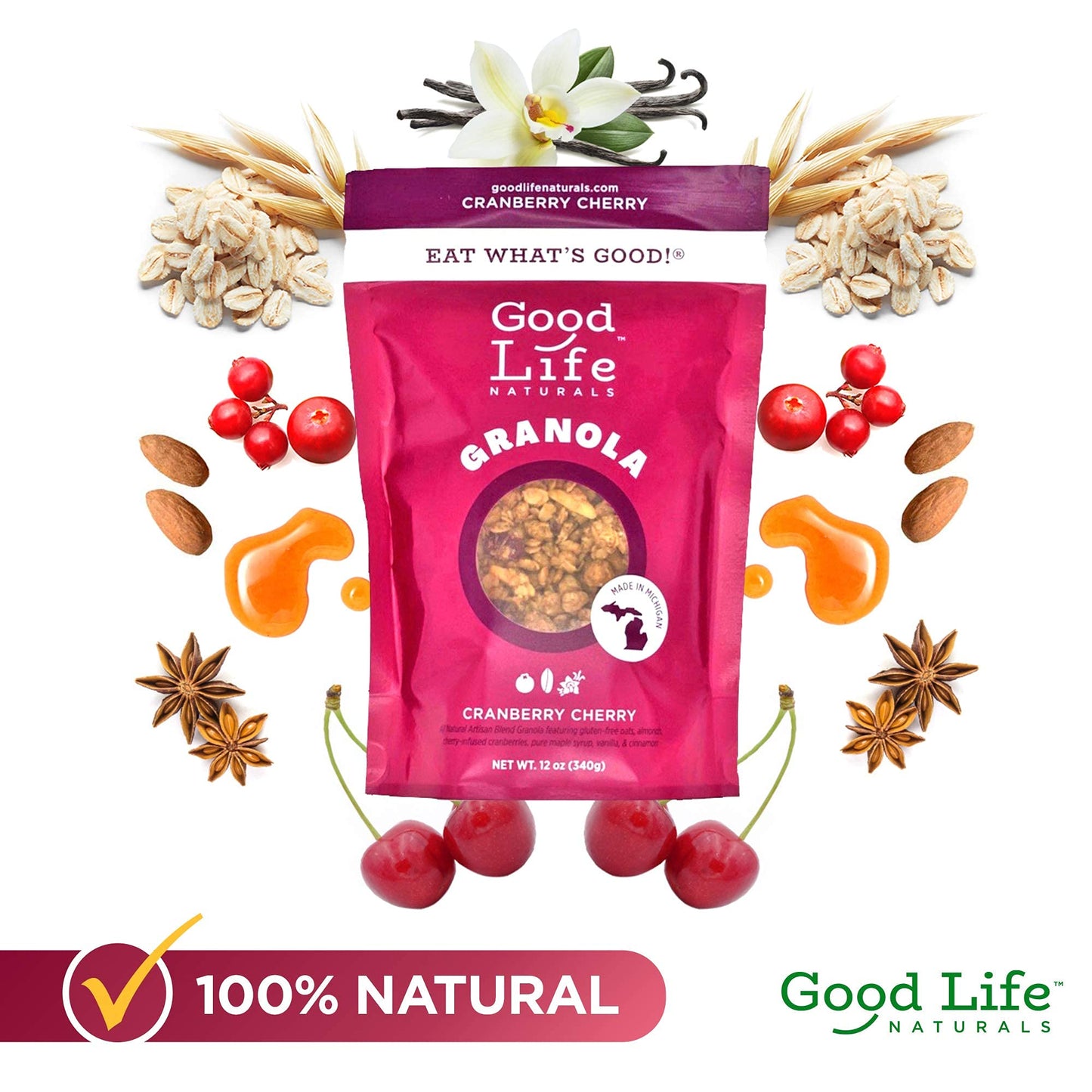 Good Life Natural’s Granola Cereal | Artisan Blended Energizing Granola Flakes | Healthy Snack | No Artificial Flavoring or Sweeteners | Non-GMO