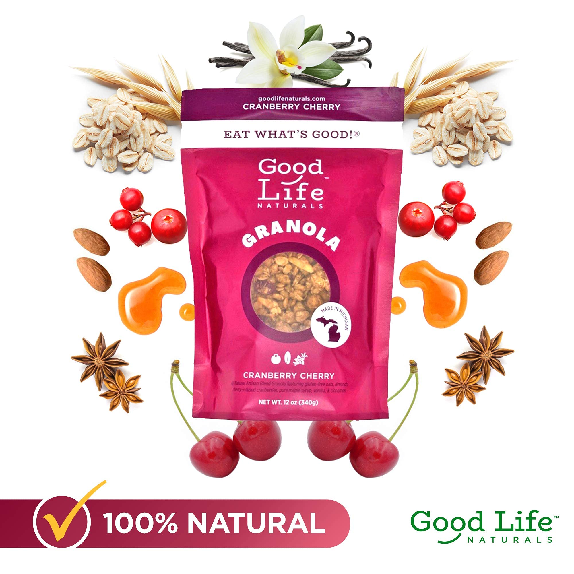 Good Life Natural’s Granola Cereal | Artisan Blended Energizing Granola Flakes | Healthy Snack | No Artificial Flavoring or Sweeteners | Non-GMO