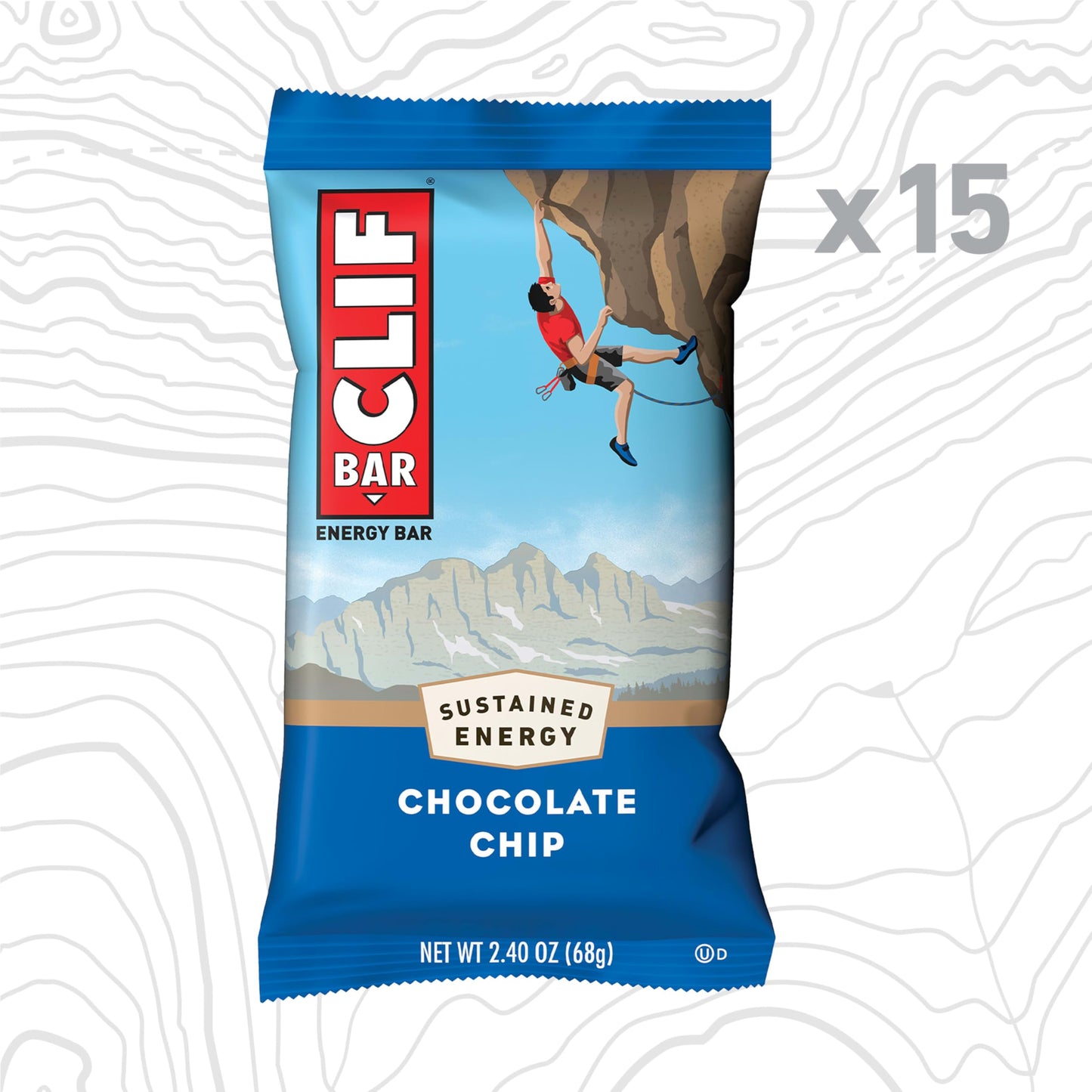CLIF BAR - Energy Protein Bars - Chocolate Chip - Made with Organic Oats - Energy Bars - Non-GMO - (15 Pack)