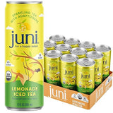 Juni Sparkling Adaptogen Drink with Ashwagandha, Lion’s Mane & Reishi Mushrooms, Green Tea for Focus, Zero Sugar, 10 Calories, Organic Non Alcoholic