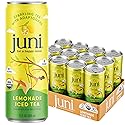 Juni Sparkling Adaptogen Drink with Ashwagandha, Lion’s Mane & Reishi Mushrooms, Green Tea for Focus, Zero Sugar, 10 Calories, Organic Non Alcoholic