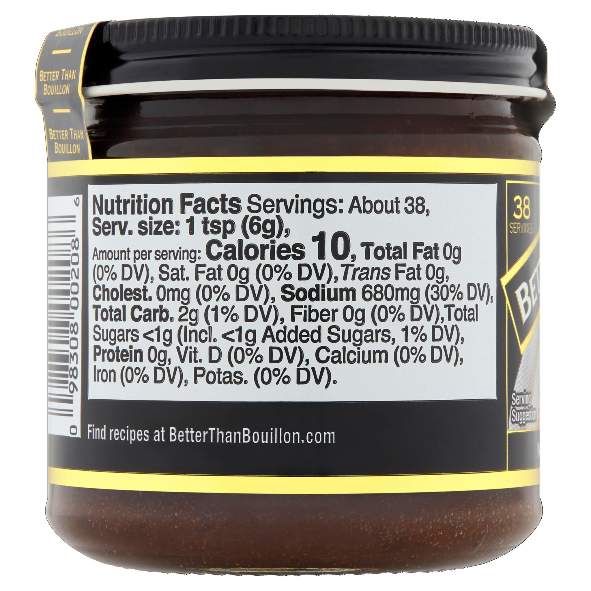 Better Than Bouillon Premium Mushroom Base, Made from Seasoned & Concentrated Mushrooms, Makes 9.5 Quarts of Broth, 38 Servings, 8 OZ (Pack of 1)