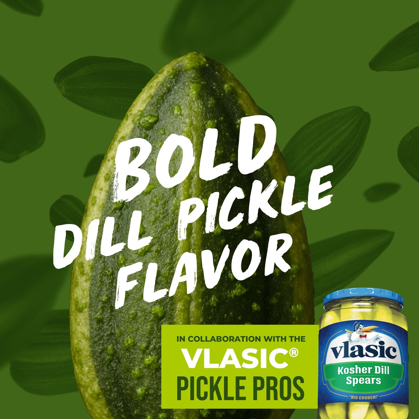 BIGS Sunflower Seeds, Vlasic Dill Pickle Flavor, 2.75 oz. (Pack of 12)