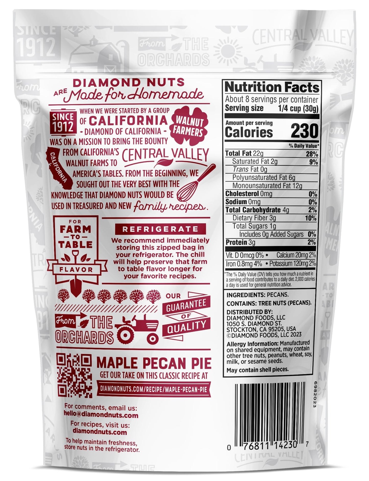 Diamond of California Chopped Pecans 8 oz