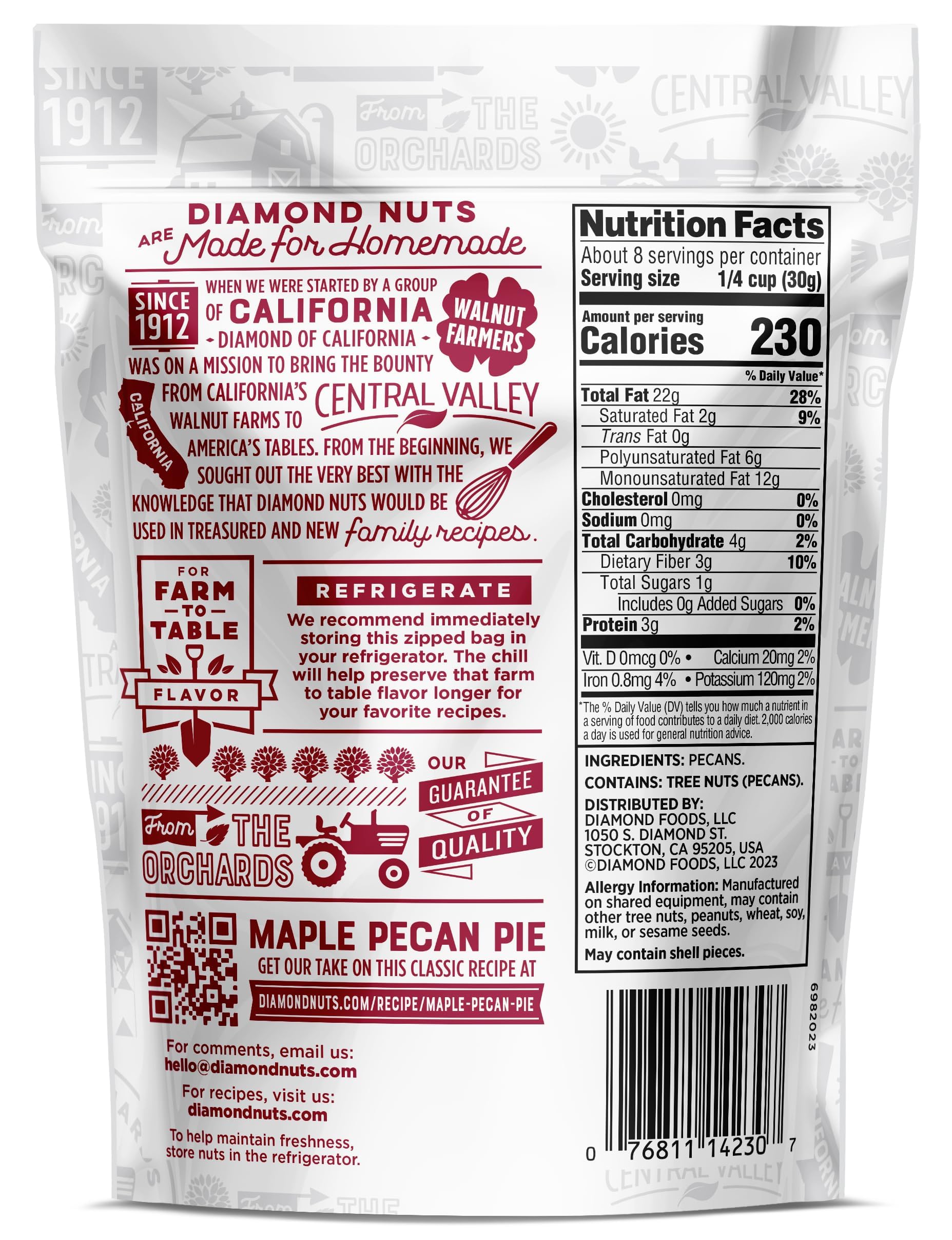Diamond of California Chopped Pecans 8 oz