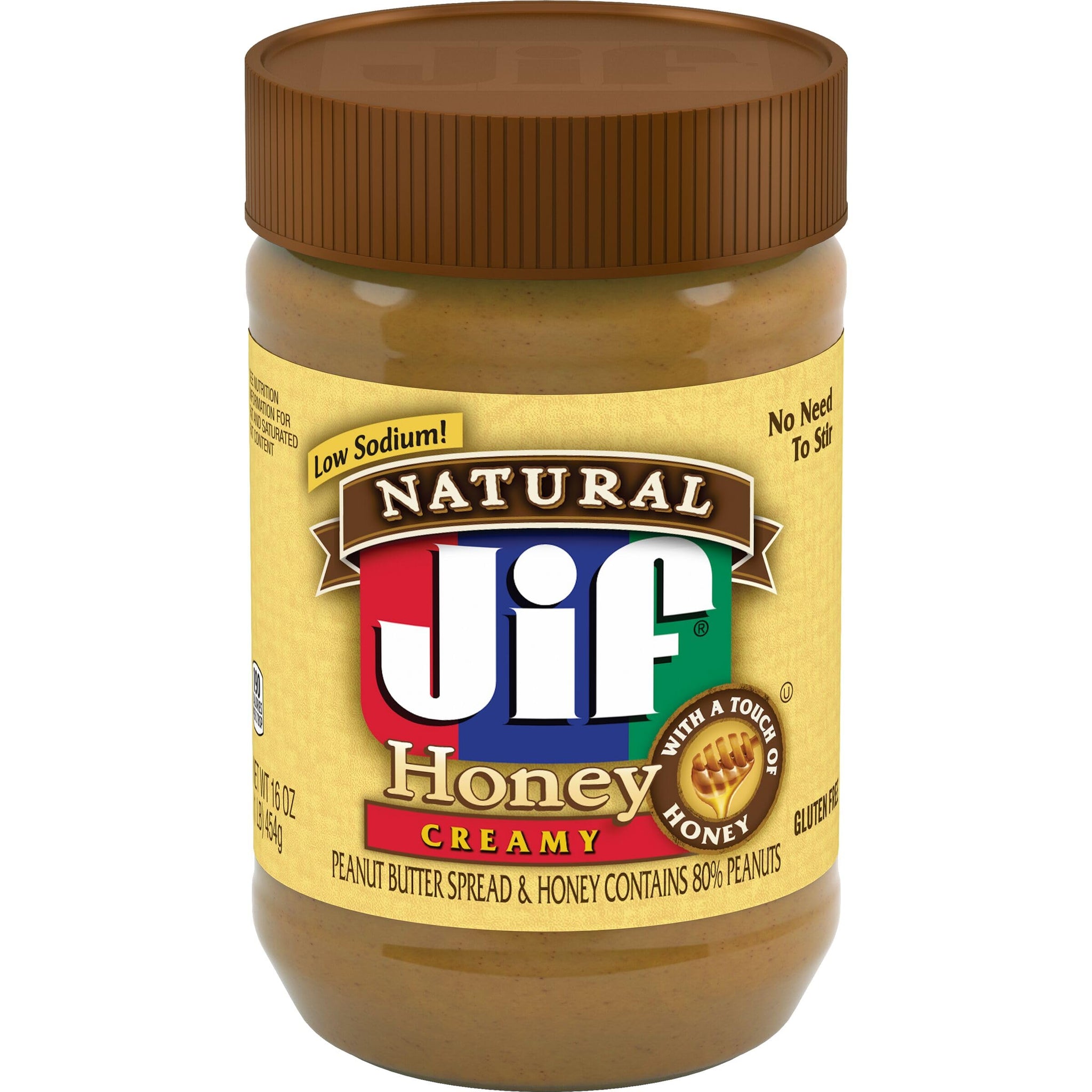 Jif Natural Creamy Peanut Butter Spread and Honey - Contains 80% Peanuts, 16 Ounces