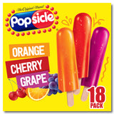 Popsicle Ice Pops Orange Cherry Grape 18 Ice Pops For a Tasty Frozen Dessert 40 Calories per ice pop