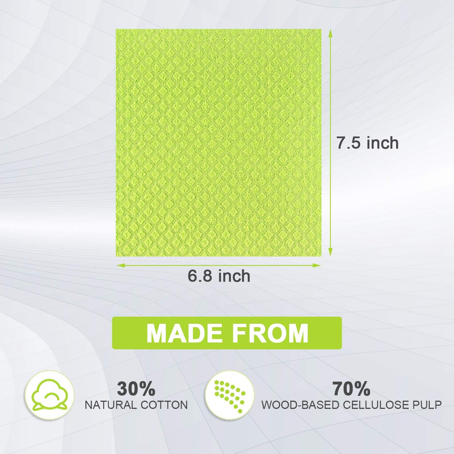 Swedish Dish Cloths - 8 Pack Reusable, Absorbent Hand Towels for Kitchen, Counters & Washing Dishes - Cellulose Sponge Cloth - Eco Friendly Gifts