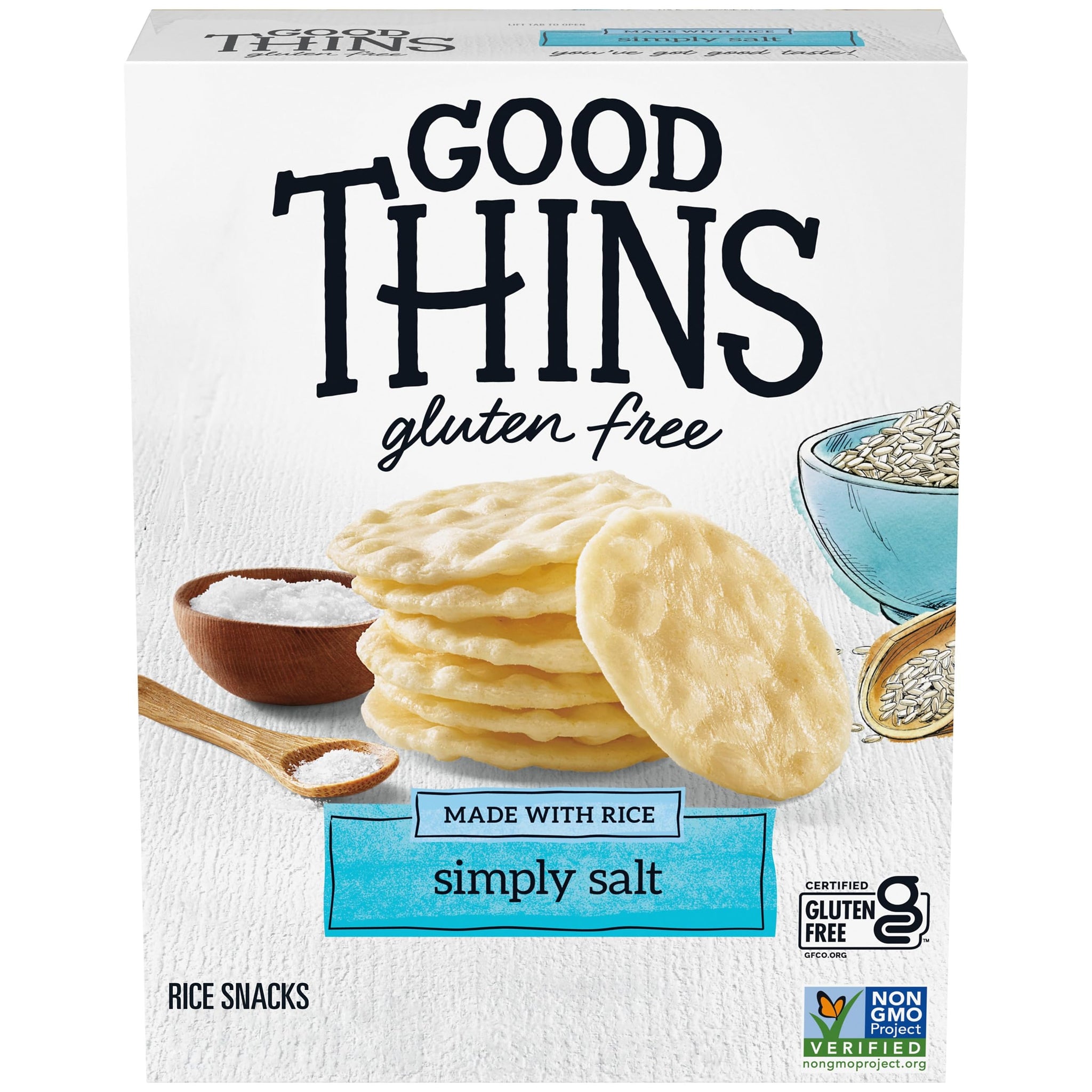 Good Thins, Simply Salt Rice Snacks Crackers, Snack Crackers, 3.5 Ounce