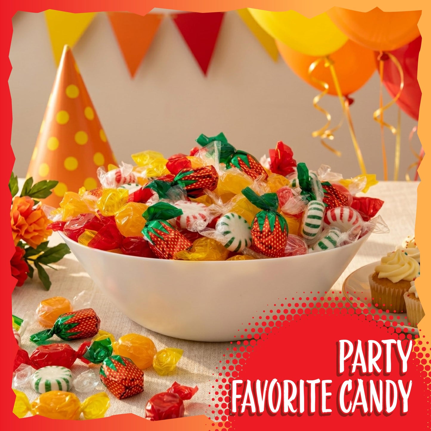 Hard Candy Assortment | 3-Pound Bag | Old Fashioned Mix | Hard Candy Individually Wrapped | Strawberry, Cinnamon, Butterscotch, Starlight Mints