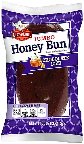 Cloverhill Jumbo Honey Bun Chocolate Iced - 4.75oz Multi Pack (12 Pack)