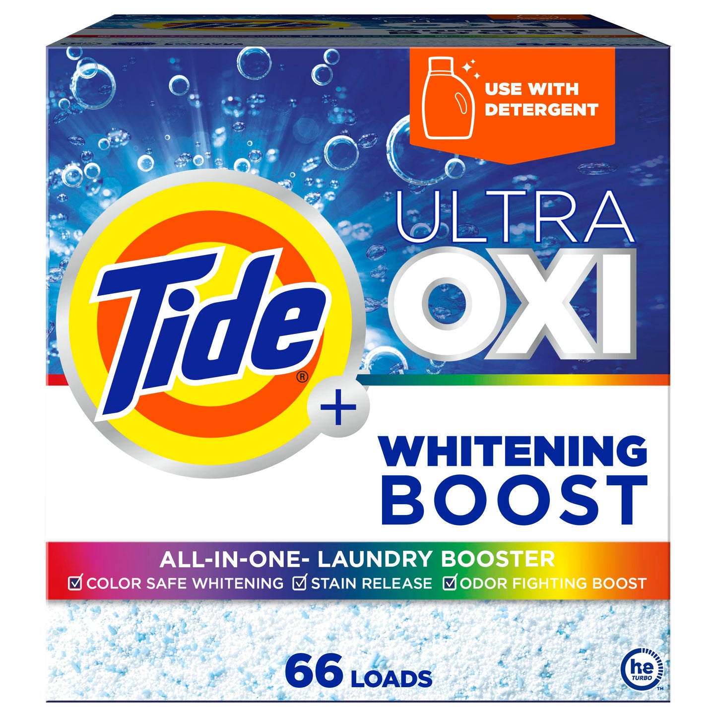 Tide Ultra Oxi Whitening Boost, 57 oz, All in One Laundry Booster, Color Safe Whitening, Stain and Odor Fighter