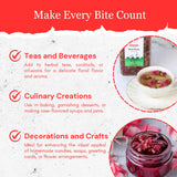 Byait Freeze Dried Rose Buds 5 Oz, Approx. 320 Whole Buds, Natural Edible Culinary Grade, Caffeine-Free Herbal Rose Flower Tea, Great for Beverages
