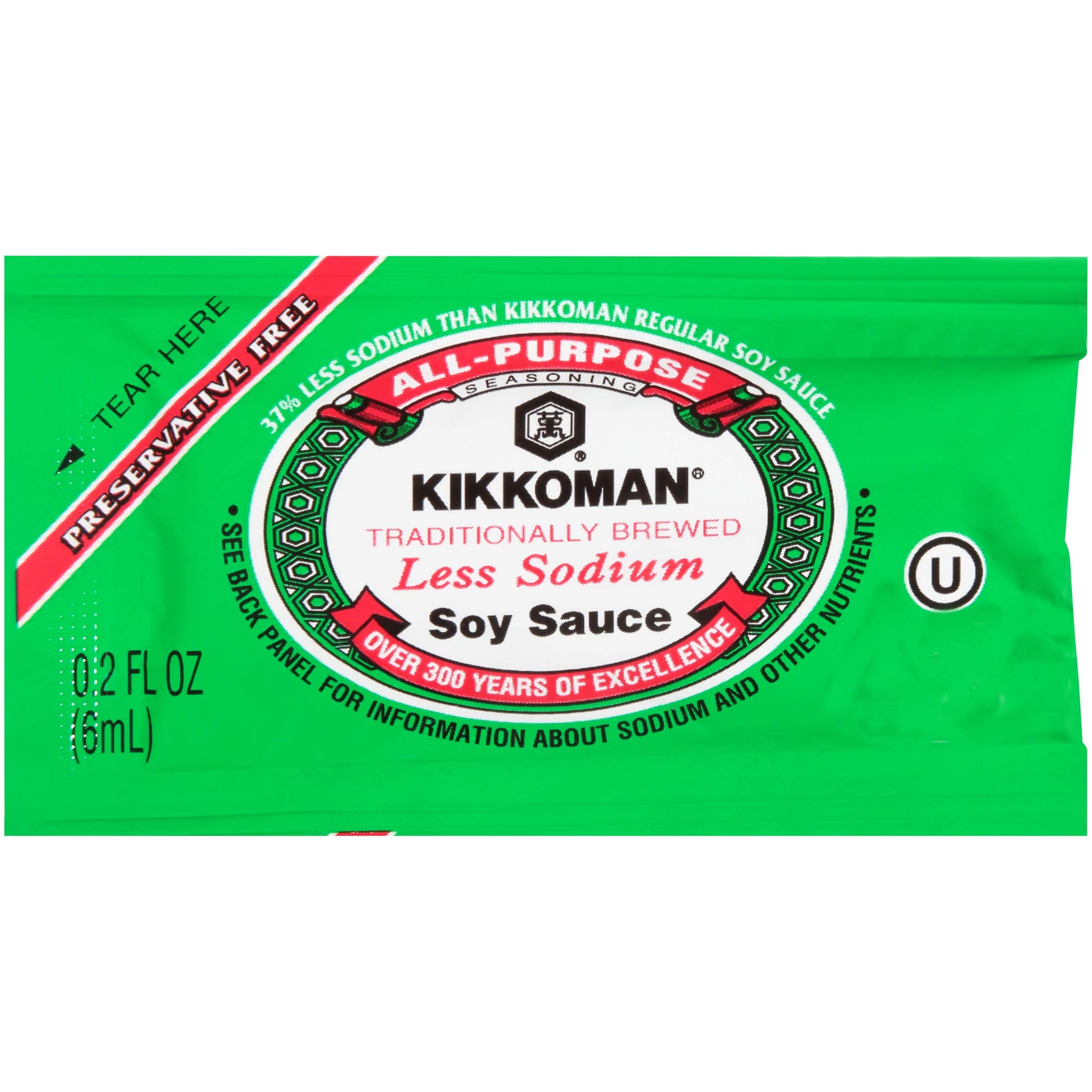 Kikkoman Low Sodium Preservative-Free Soy Sauce, 6 ml (Pack of 500), 0.02 Pound