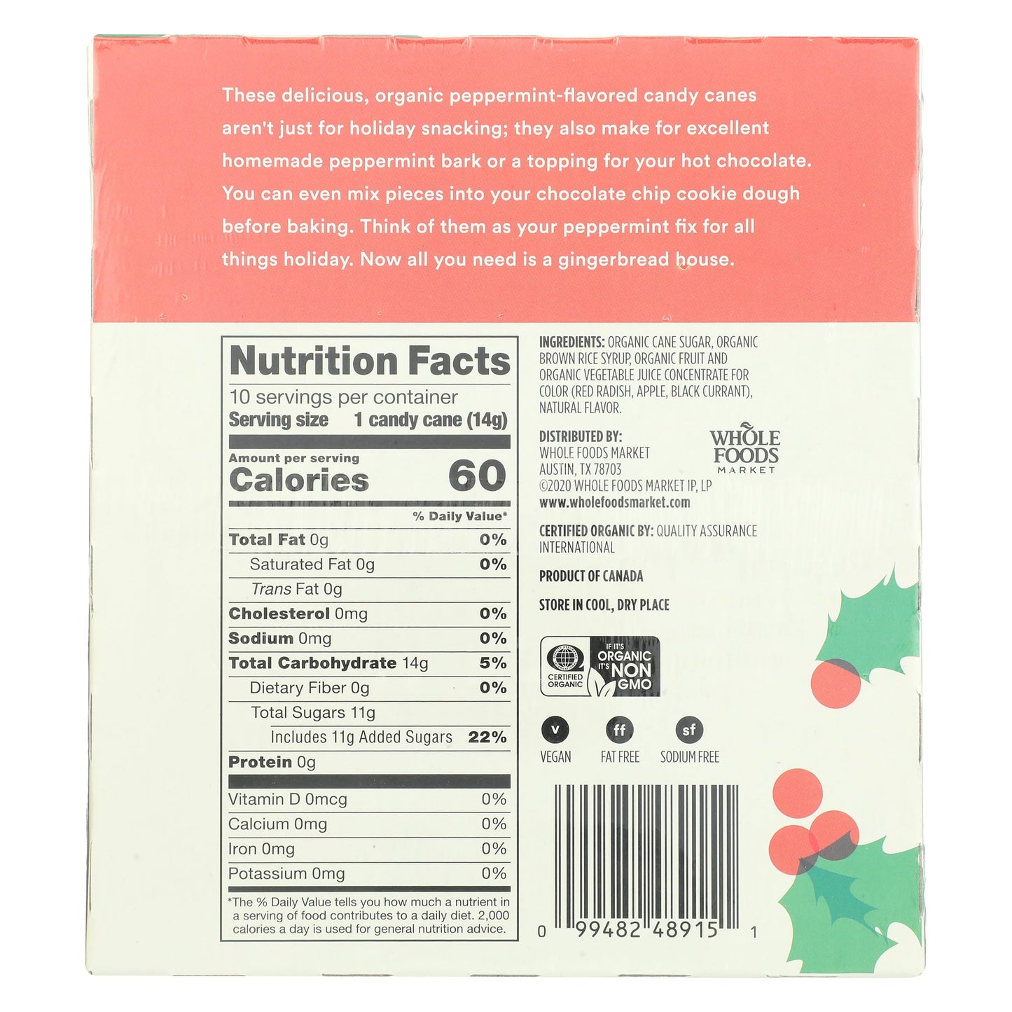 365 by Whole Foods Market, Organic Candy Canes, Peppermint Flavored, 5 Ounce