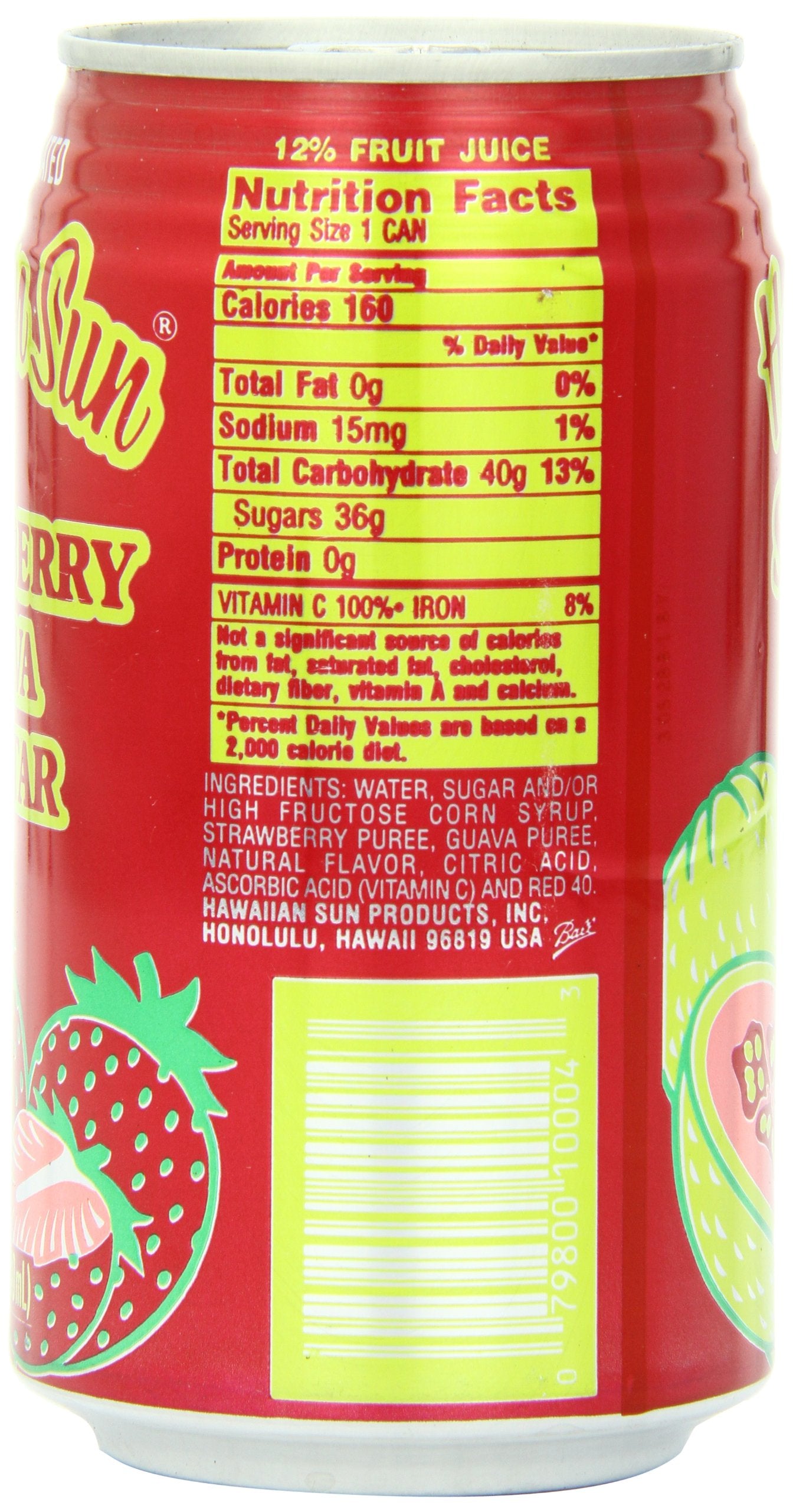 Hawaiian Sun Nectar, Strawberry-Guava, 11.5-Ounce (Pack of 24)