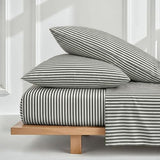 Italic Luxe Twin Sheet Set - 400TC Australian Sateen Cotton - Ultra-Soft Hotel Quality Cooling Bed Sheets - 3-Piece Mini-Stripe Set with Deep Pockets