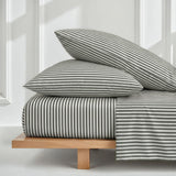 Italic Luxe Twin Sheet Set - 400TC Australian Sateen Cotton - Ultra-Soft Hotel Quality Cooling Bed Sheets - 3-Piece Mini-Stripe Set with Deep Pockets
