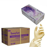 SunnyCare Latex Disposable Gloves Powder-Free, Box of 100, Total of 10 Boxes, Large (1000 Count)
