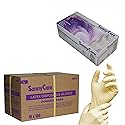 SunnyCare Latex Disposable Gloves Powder-Free, Box of 100, Total of 10 Boxes, Large (1000 Count)