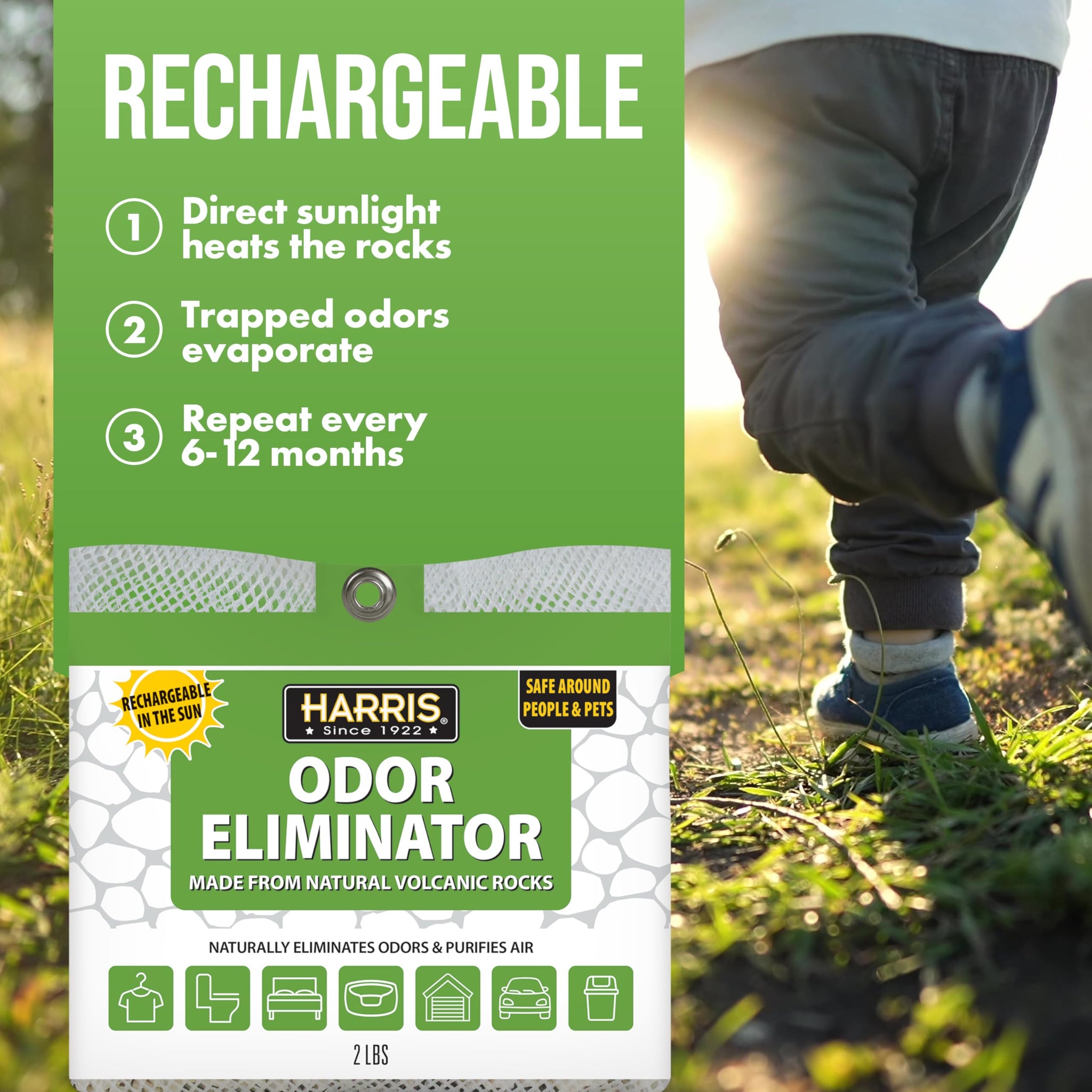 Harris Odor Eliminator Volcanic Rocks - Aborbes Odors from the Air Naturally