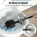 Indecor Home Chrome Silver Metal Toilet Bowl Brush with Handle Lid Holder, Durable Bathroom Cleaning Tool for Easy Toilet Maintenance, Bathroom Toilet