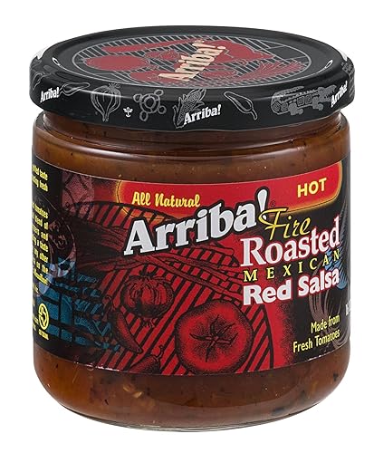 Arriba! Hot Red Salsa, 16-Ounce Glass (Pack of 6)
