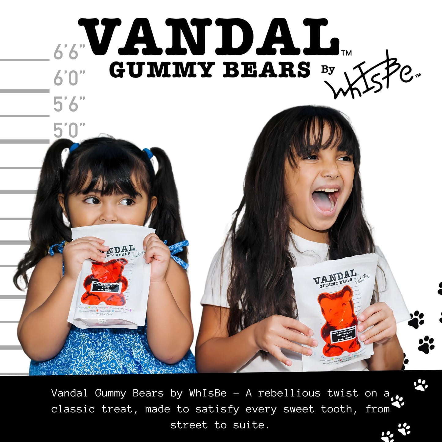 Vandal Gummy Bears by WhIsBe - Gluten-Free, Bold Art-Inspired Candy - Resealable 8 oz. Stand Up Bag | 2 Pack