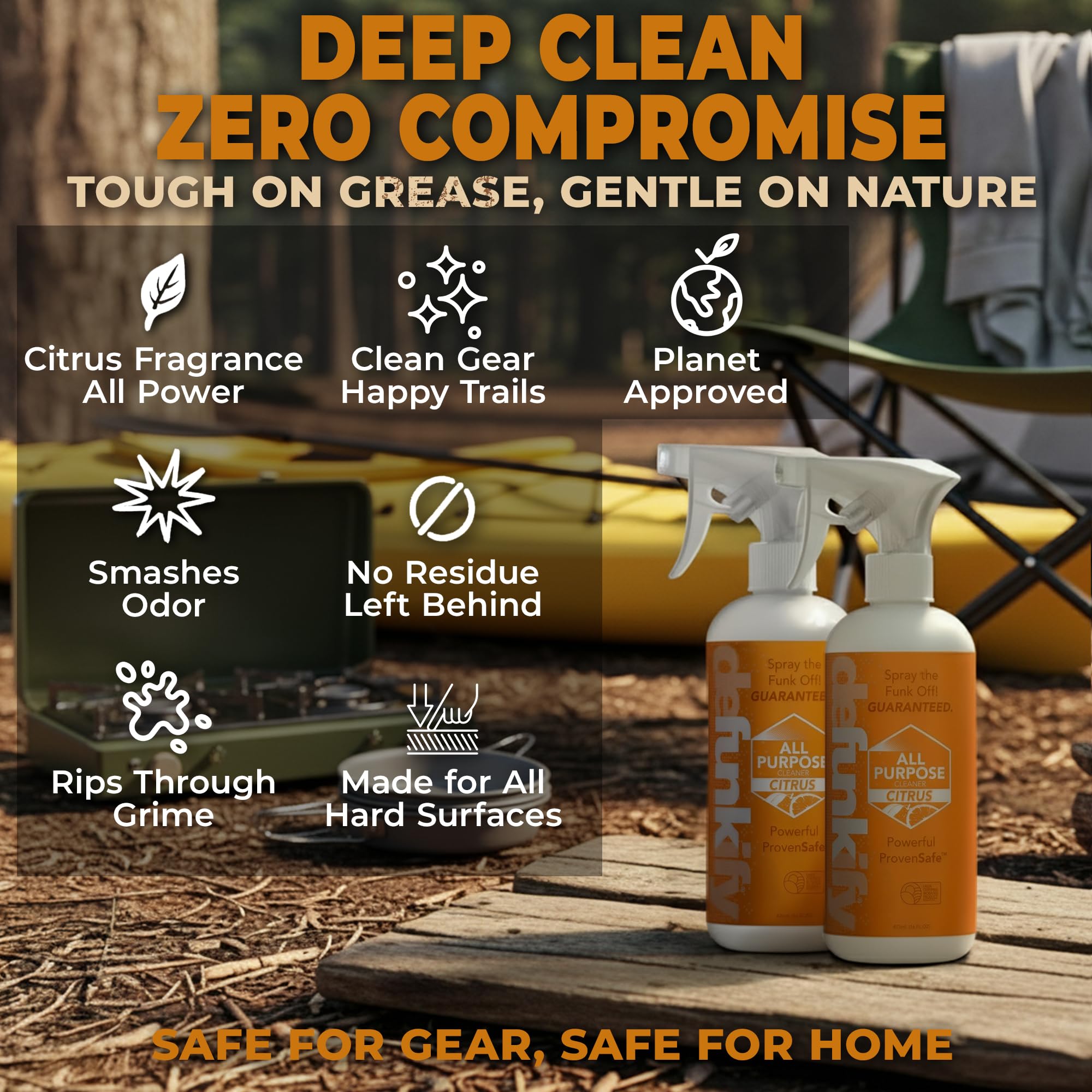 All Purpose Cleaner Spray, 32oz. 'Citrus' Essential Oil Multipurpose Cleaner Spray for Kitchen, Floor. ProvenSafe™ Bathroom Cleaner, Shower Cleaner