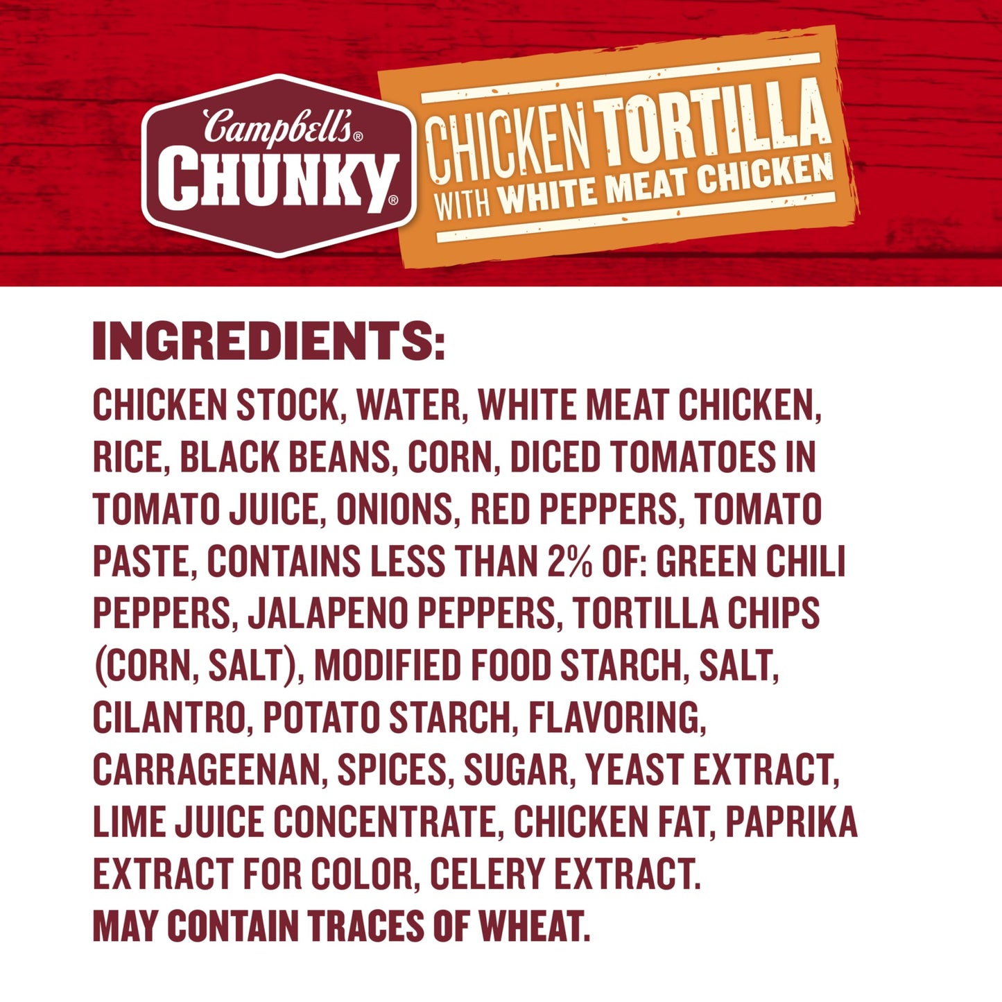 Campbell's Chunky Soup, Chicken Tortilla Soup with Grilled White Meat Chicken, 18.6 Oz Can