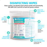 Wipex Disinfecting Wipes Bulk Bundle: Premium White Dispenser with Trash Bin - Stainless Steel and 2 Packs of 800ct EPA Wipes Refill Roll