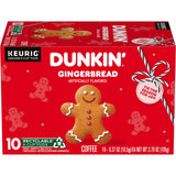 Dunkin' Gingerbread Artificially Flavored Coffee, Keurig K-Cup Pods, 10 Count Box
