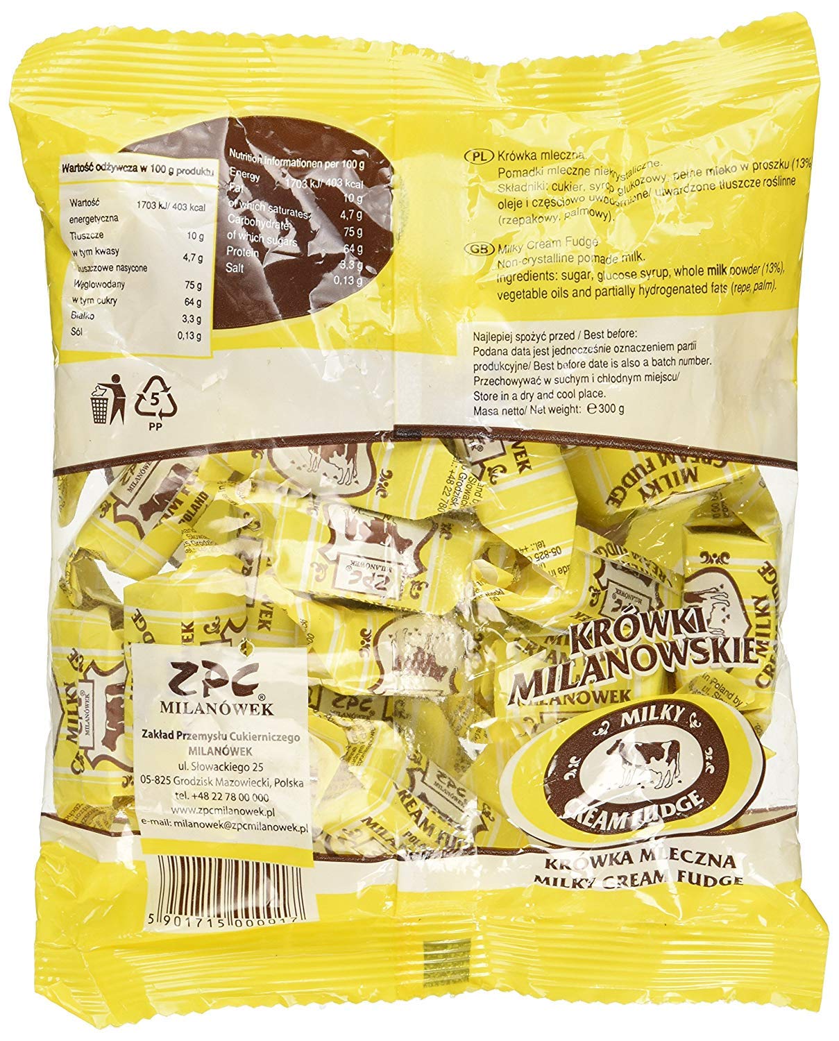 Krowki Milanowskie Milky and Cocoa Cream Fudge 2 Pack Soft Candies Chockolate Candy