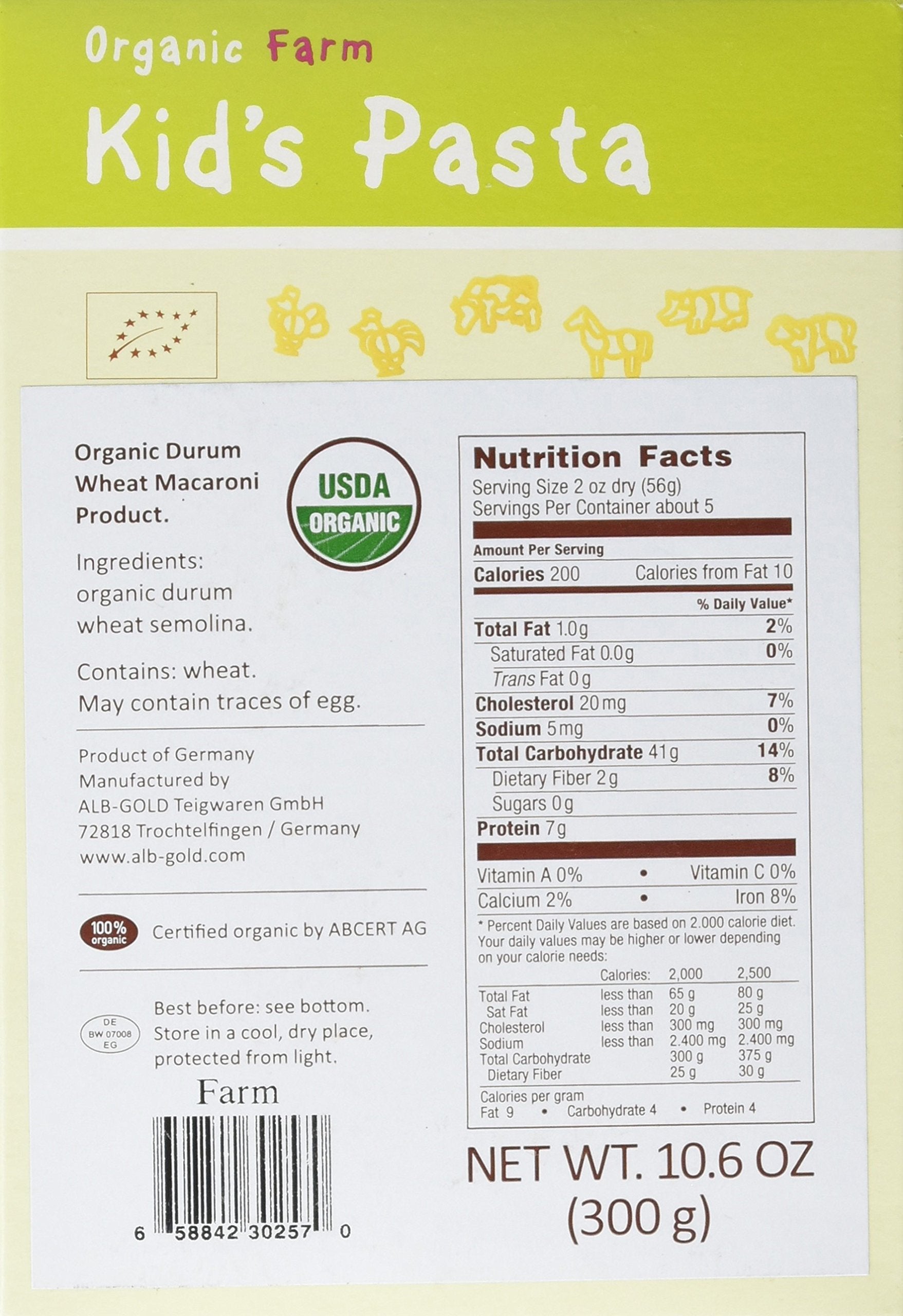 Alb Gold Organic Farm Shape Kid's Pasta, Farm Shape Pasta, 10.6 Ounce