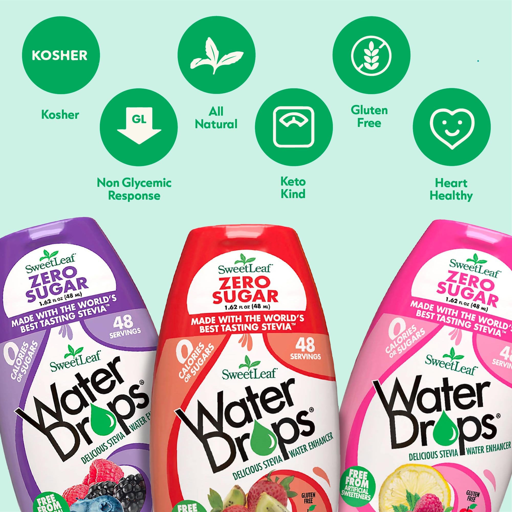 SweetLeaf Water Flavoring Drops - Stevia Water Enhancer, Sugar Free, Zero Calorie Water Additive for Flavor, Contains Monk Fruit Extract, Gluten Free