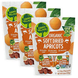 Happy Village Organic Soft Dried Apricots On the Go - 3 Bags (15 Individual Portion Packs) | Healthy, Organic, Non-GMO, Vegan, Kosher, Gluten-Free