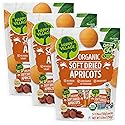 Happy Village Organic Soft Dried Apricots On the Go - 3 Bags (15 Individual Portion Packs) | Healthy, Organic, Non-GMO, Vegan, Kosher, Gluten-Free
